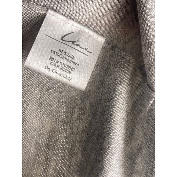 Line Silk Cashmere Lightweight Knit Gray Sweater ~ Minimalist Perfection ~ Sz L - Picture 7 of 7